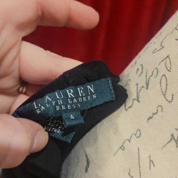 3/$60 RALPH LAUREN  Black & White Fitted Wrap Dress Size 4 - Picture 7 of 7